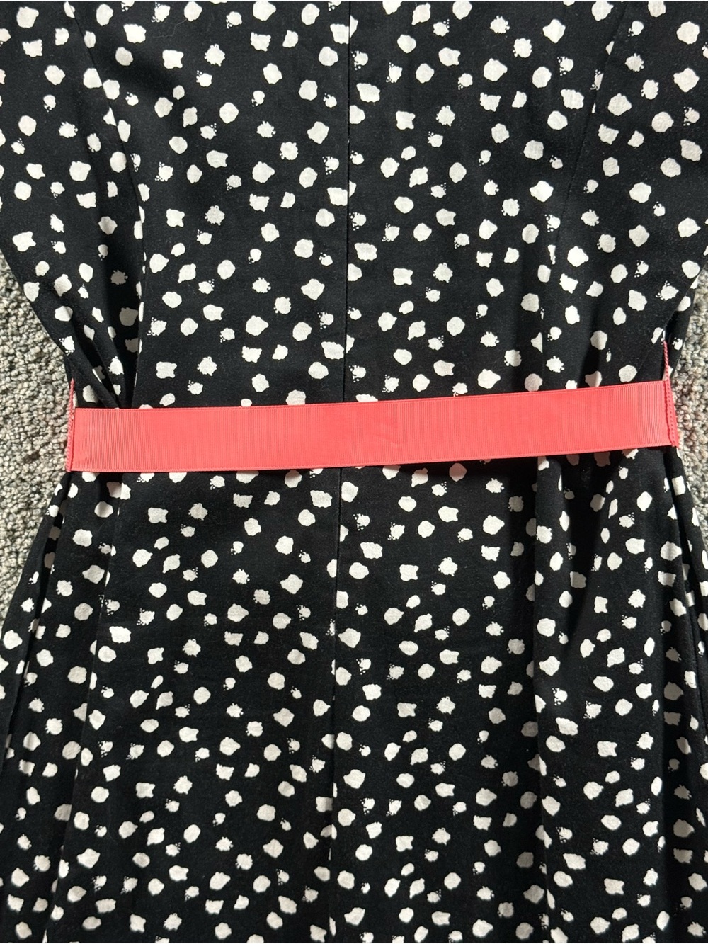 Robbie Bee Polka Dot Fit & Flare Dress Coral Belt Size 16 - Picture 11 of 12